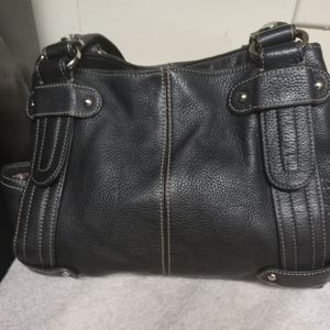 Women Black Leather Handbags Tignanello  12.5 inches by 8.5 inches